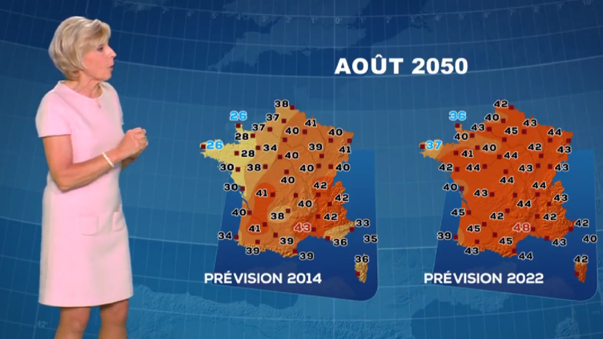 Évelyne Dhéliat a mis à jour la carte météo prédictive pour 2050 et c’est effroyable